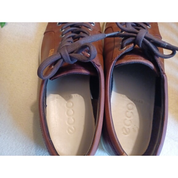 ECCO Leather Mens Sneaker Sz 44 (10.5 US) Extra Wide Brown Lace-Up main image 5